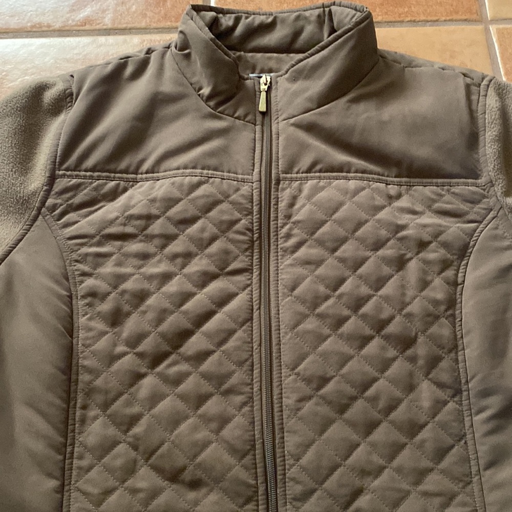 Karen Scott Sport Quilted Jacked Size XL Tan